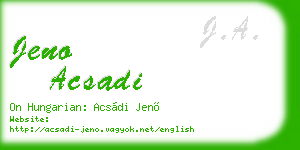 jeno acsadi business card