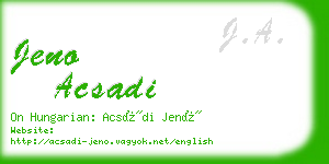 jeno acsadi business card